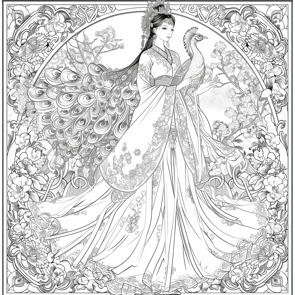 The Enchanted Princess and Her Peacock Guardian