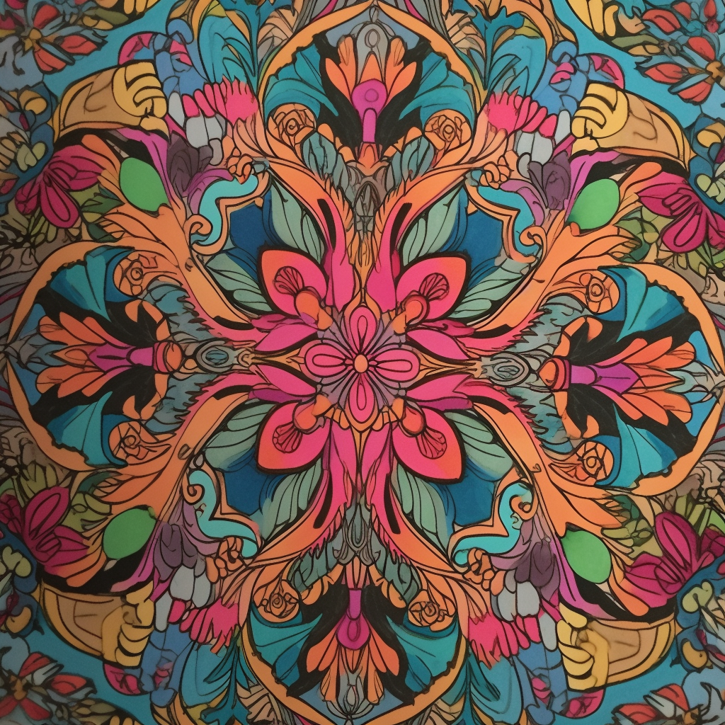 Mandala-style coloring design
