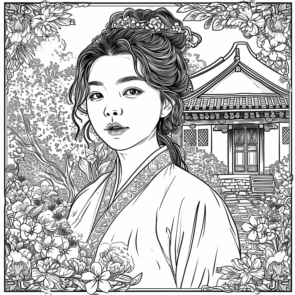 Blossoms of Grace – The Flower Maiden in Hanbok
