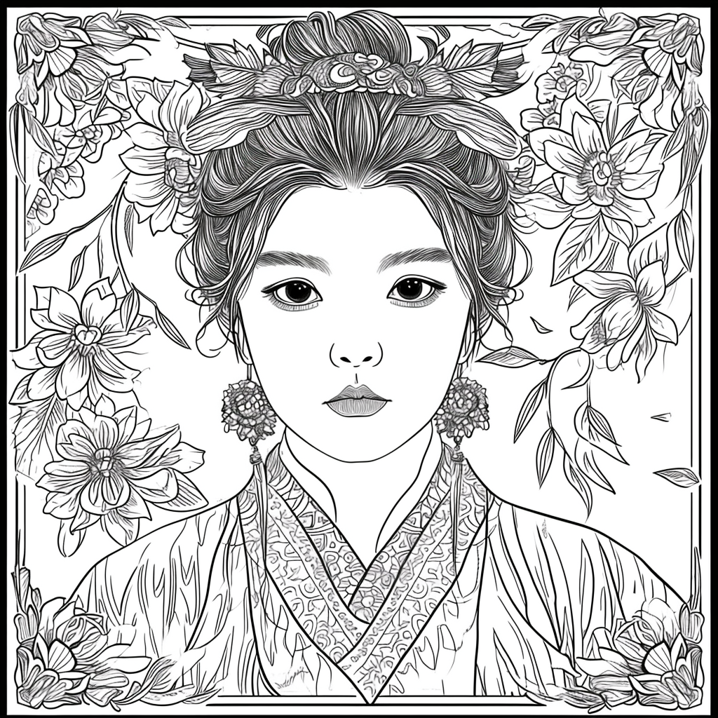 Blossoms of Grace – The Flower Maiden in Hanbok