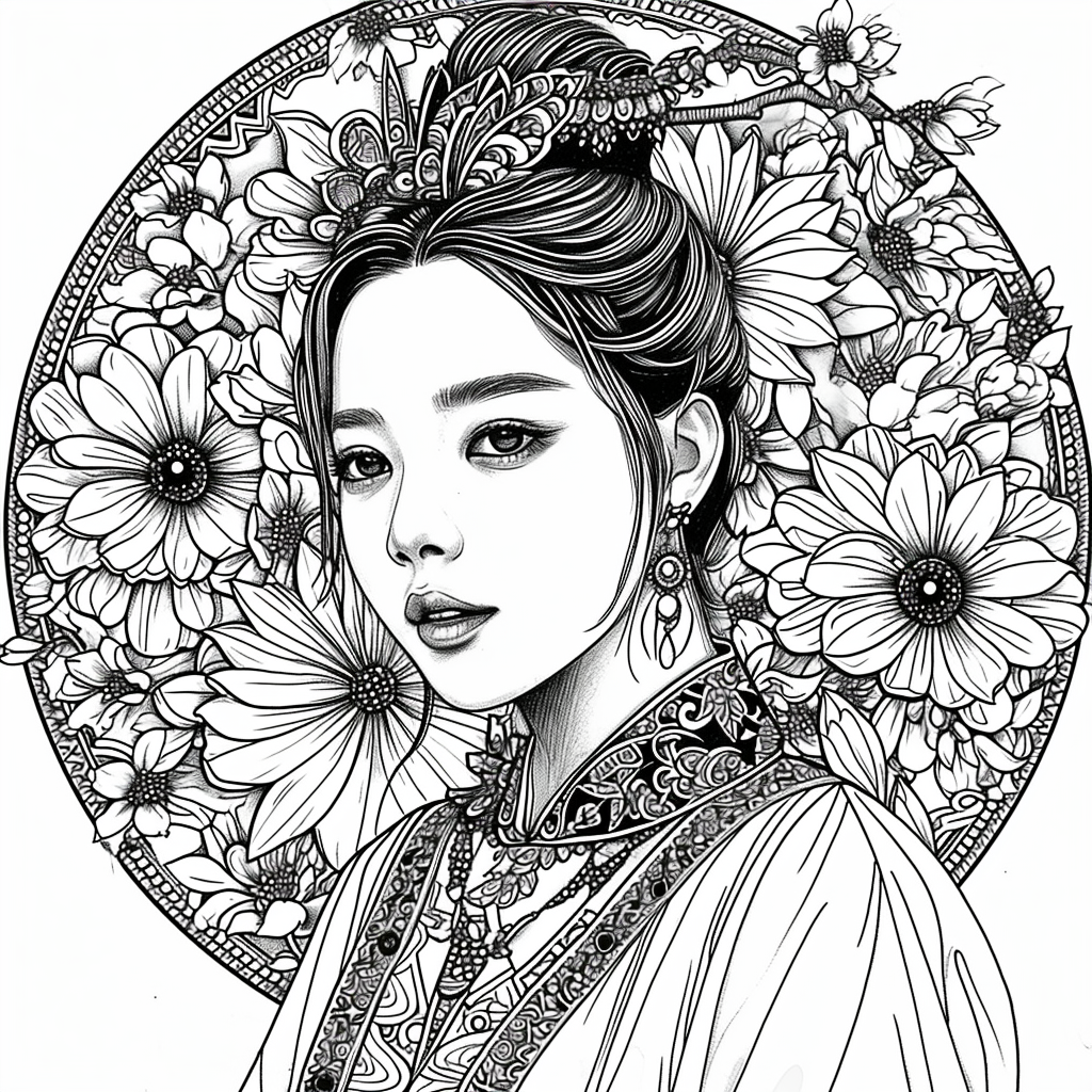 Blossoms of Grace – The Flower Maiden in Hanbok