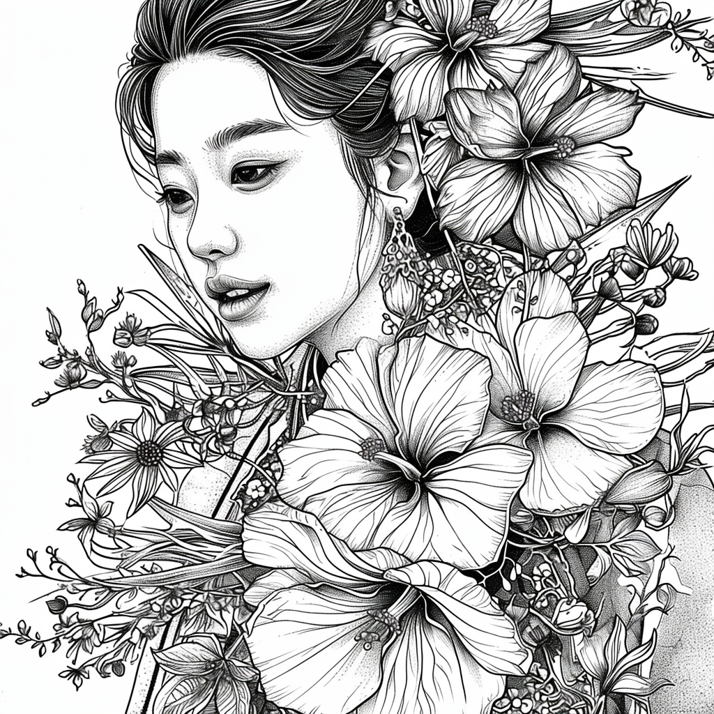 Blossoms of Grace – The Flower Maiden in Hanbok