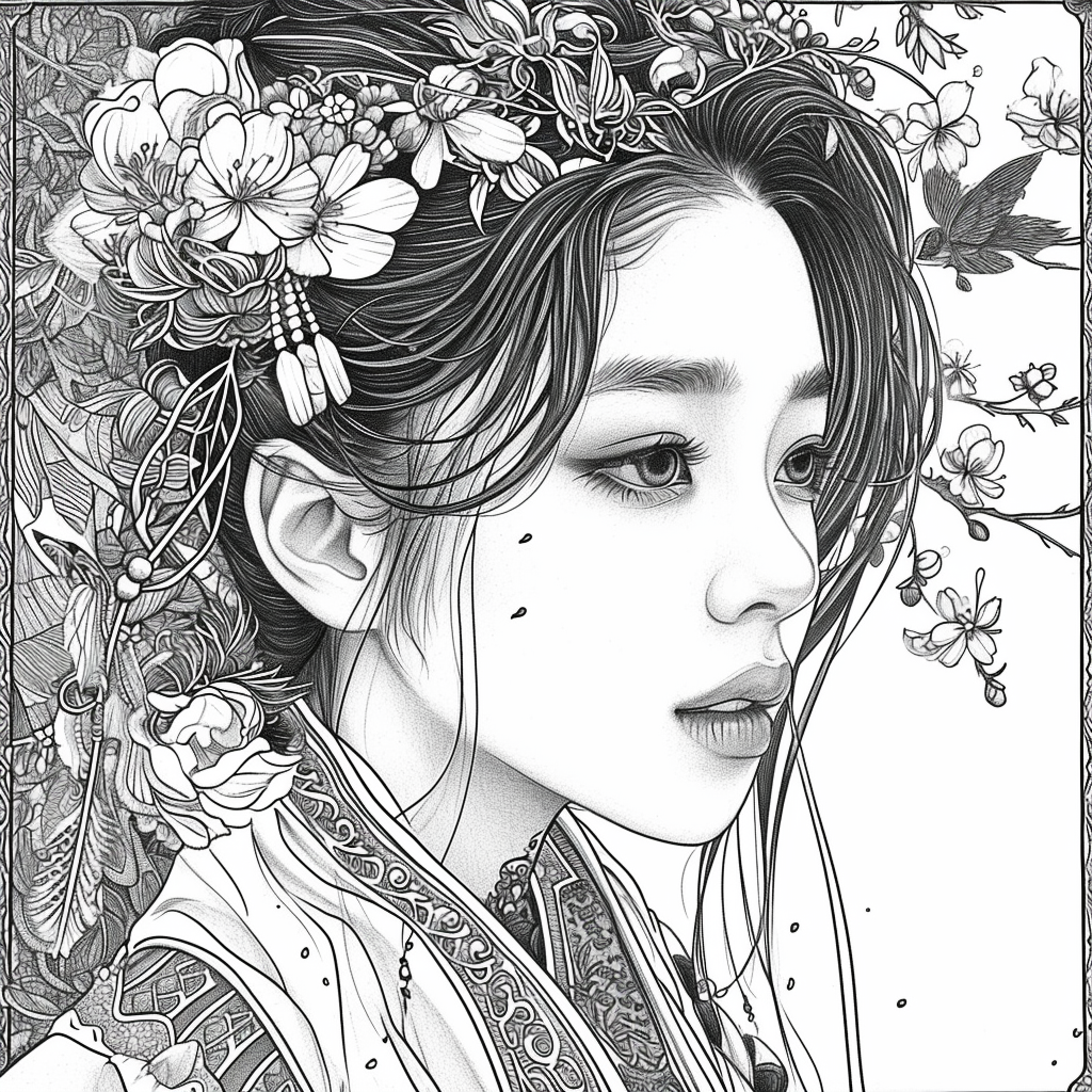 Blossoms of Grace – The Flower Maiden in Hanbok
