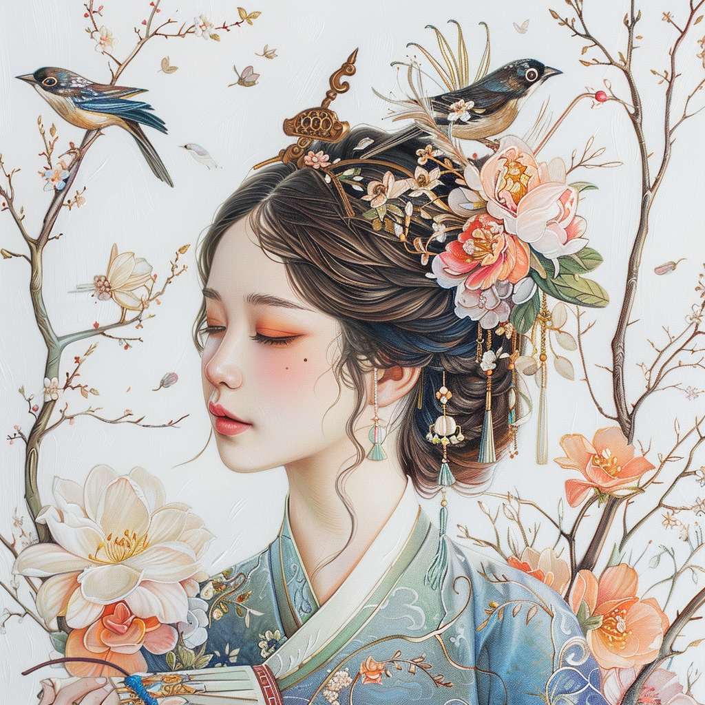 The serene beauty of a woman in harmony with nature
