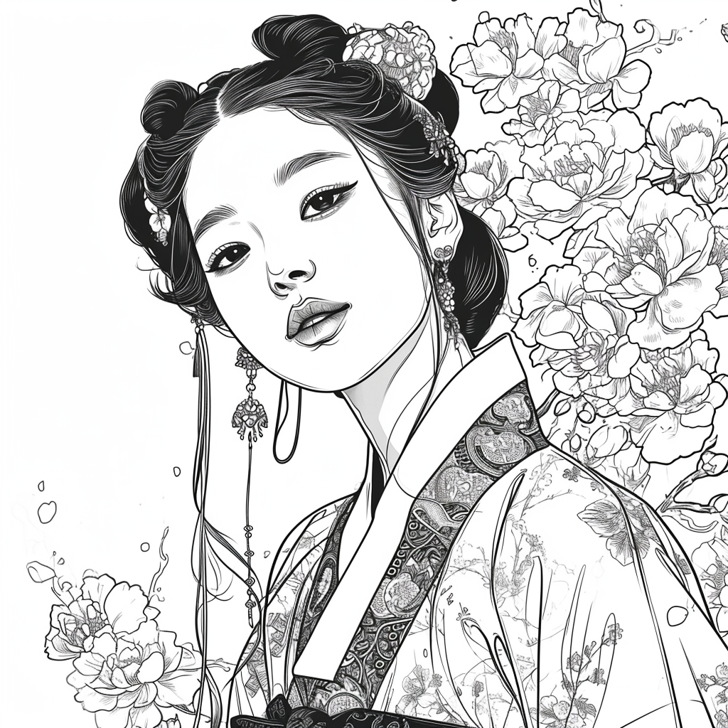 Hanbok Elegance in Expressionist Style