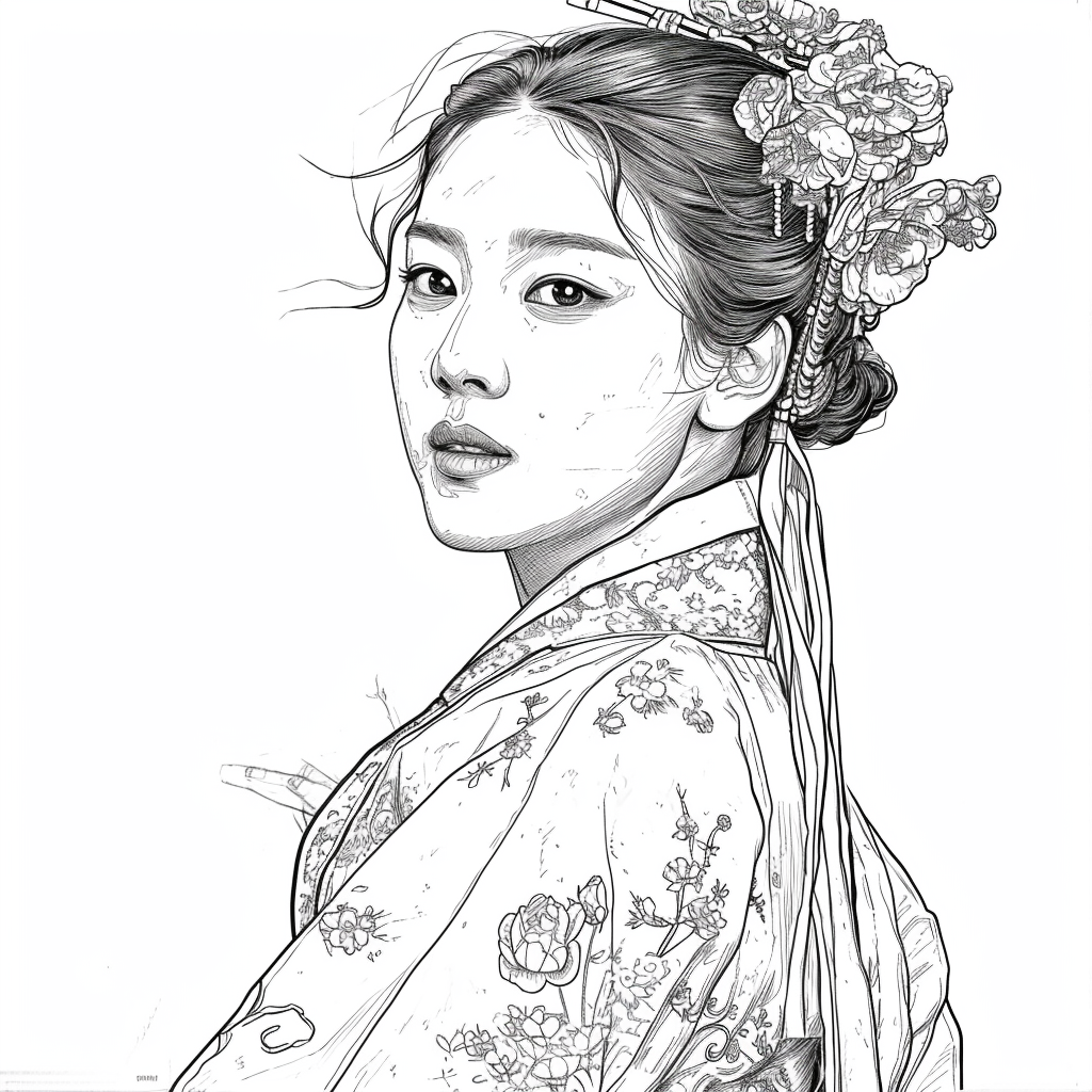 Hanbok Elegance in Expressionist Style