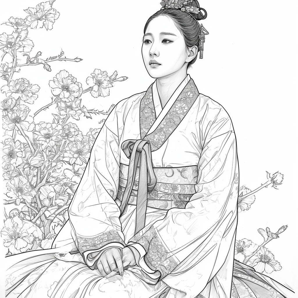 Hanbok Elegance in Expressionist Style