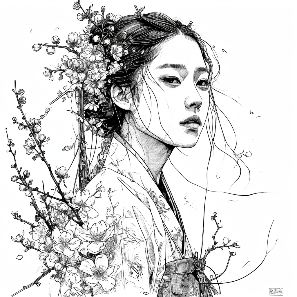 Hanbok Elegance in Expressionist Style