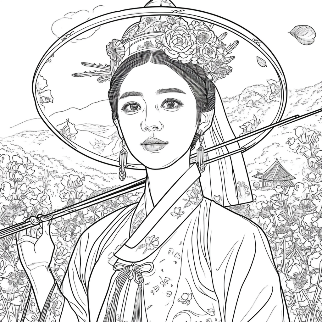 Hanbok Elegance in Expressionist Style