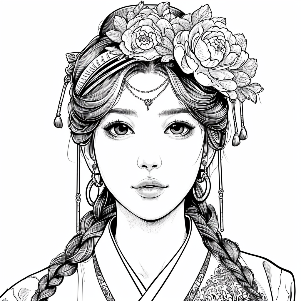 Hanbok Elegance in Expressionist Style