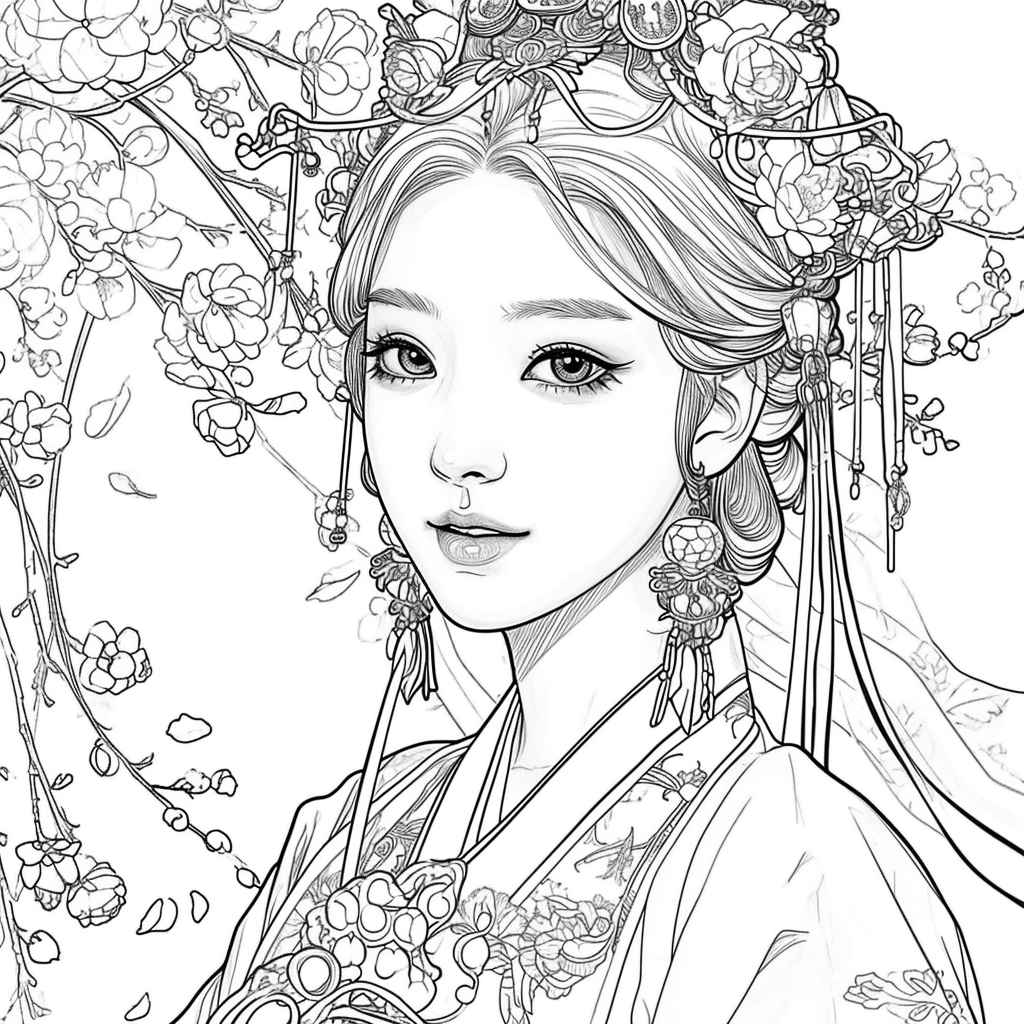 Hanbok Elegance in Expressionist Style