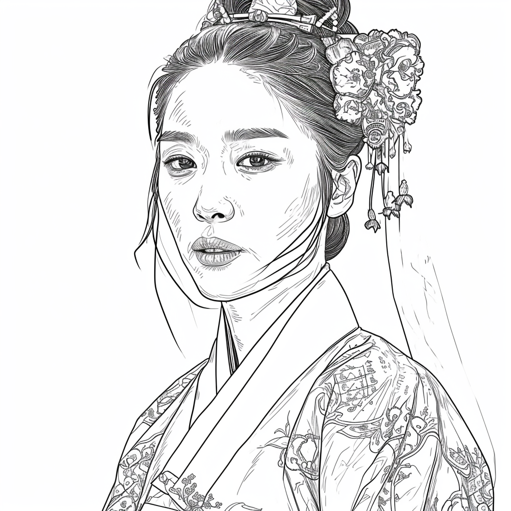 Hanbok Elegance in Expressionist Style