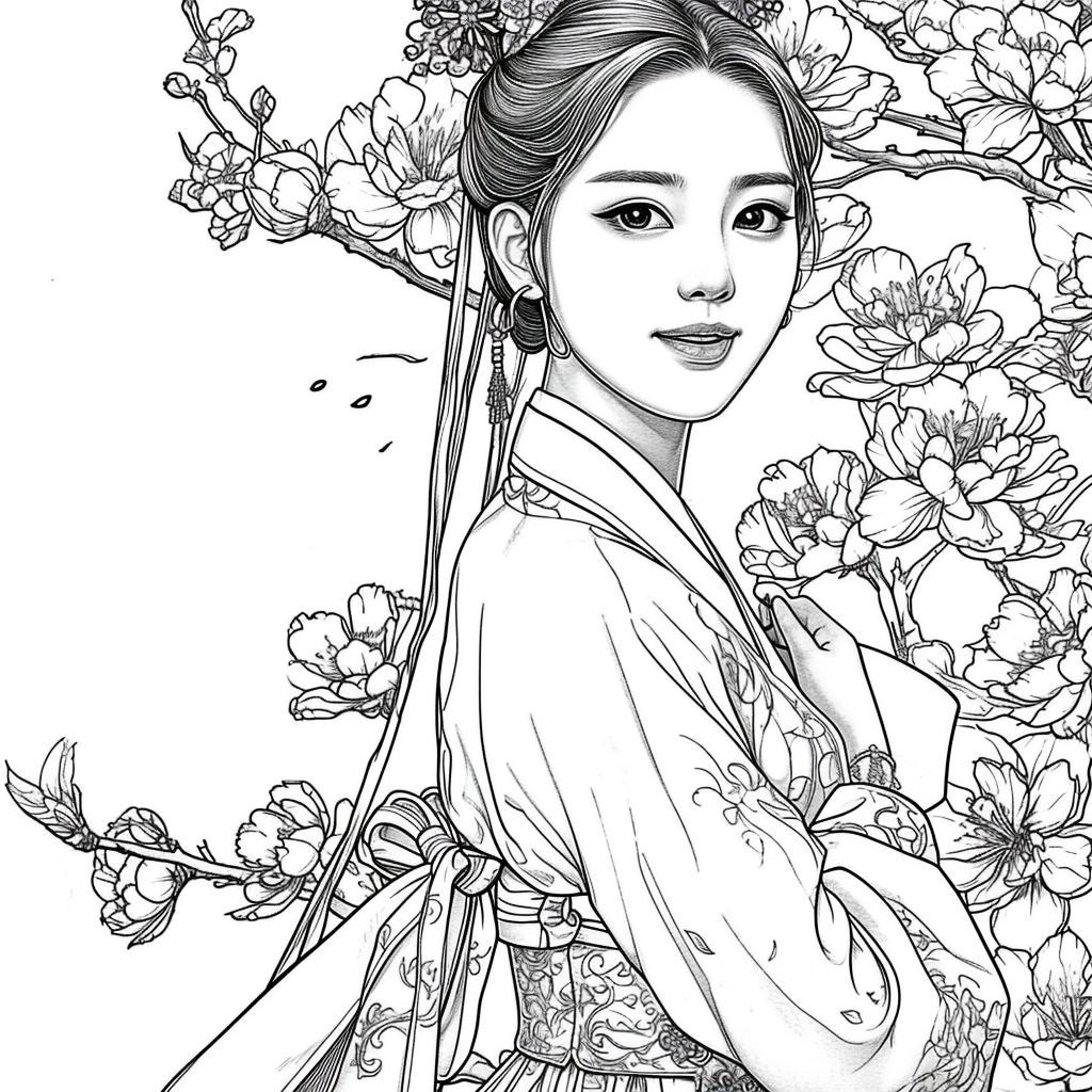 Hanbok Elegance in Expressionist Style
