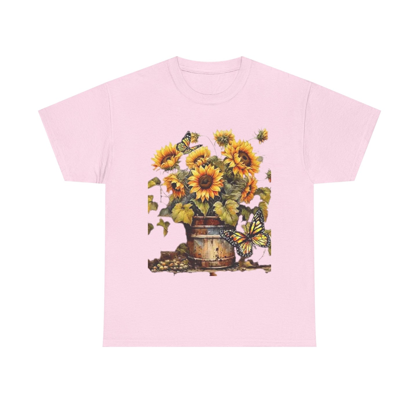 Sunflower Bouquet T-Shirt — Rustic Sunflowers & Butterflies Tee