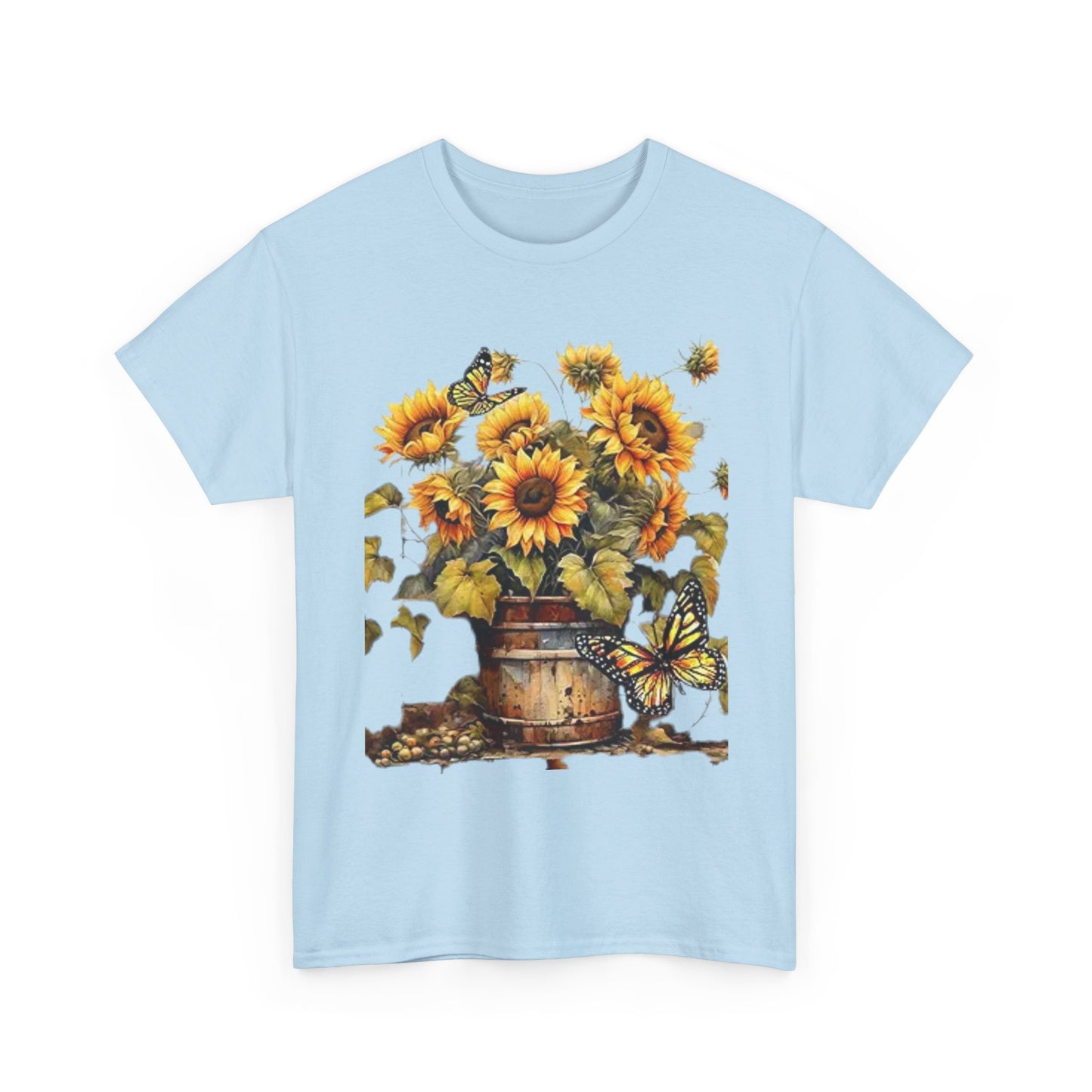 Sunflower Bouquet T-Shirt — Rustic Sunflowers & Butterflies Tee