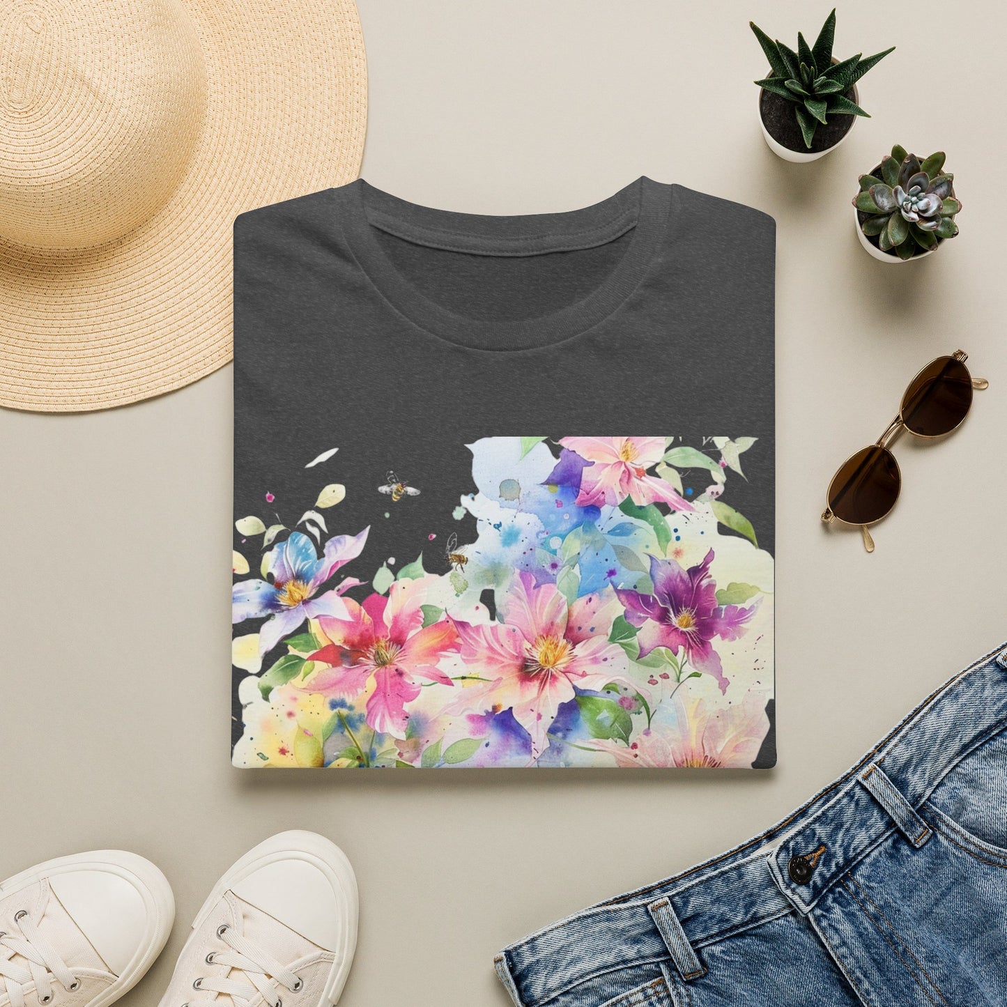Watercolor Floral T-Shirt — Pastel Bloom Garden Tee