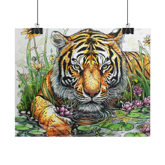 Tiger Illustration Poster — Rolled Art Print