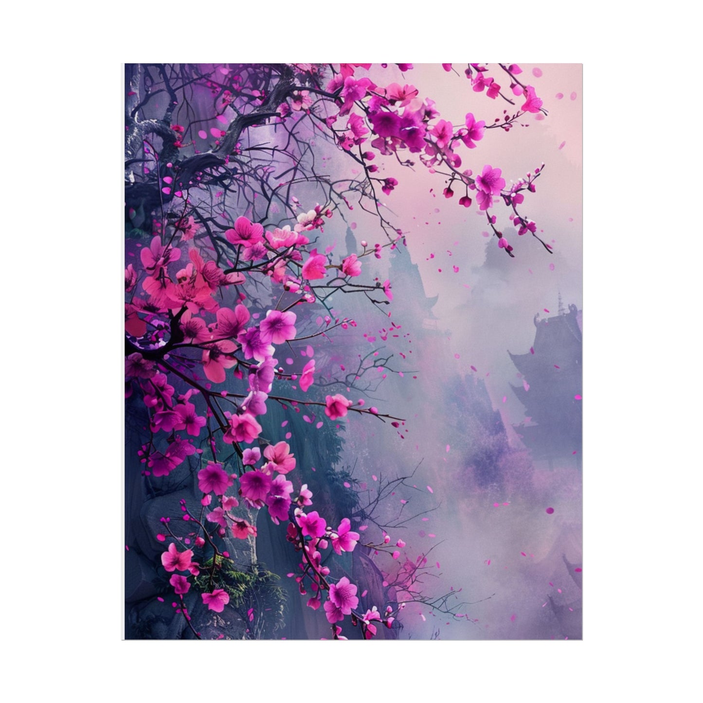 Pink Plum Blossom Wall Art