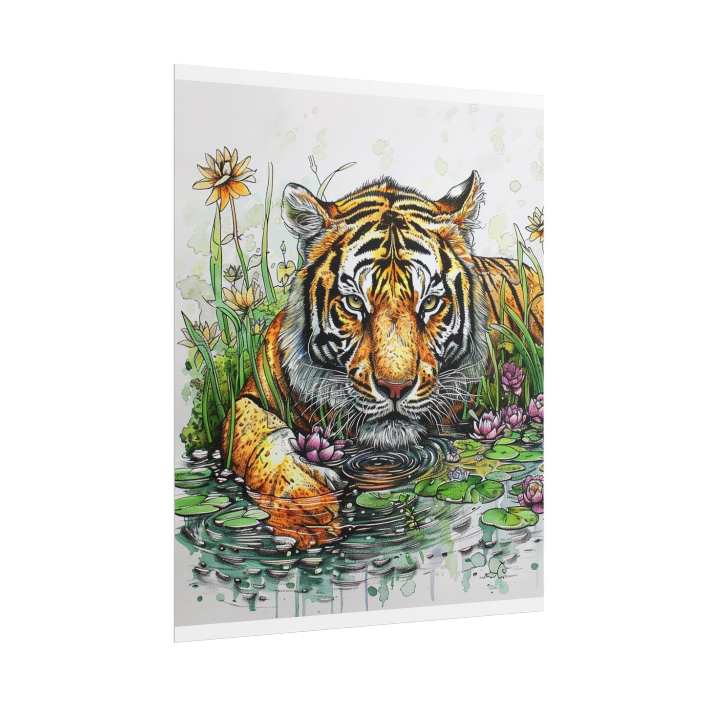 Tiger Illustration Poster — Rolled Art Print