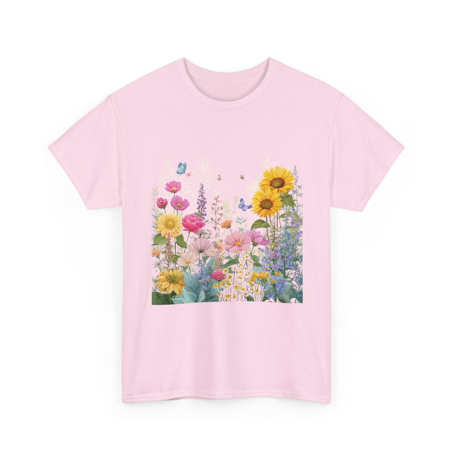 Floral Garden Tee — Sunflower & Wildflower Bouquet Graphic T-Shirt