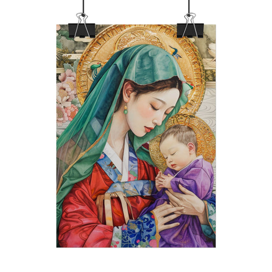Madonna and Child Poster — Elegant Religious Art Print (Rolled Poster)