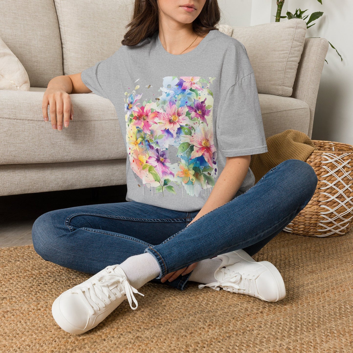 Watercolor Floral T-Shirt — Pastel Bloom Garden Tee