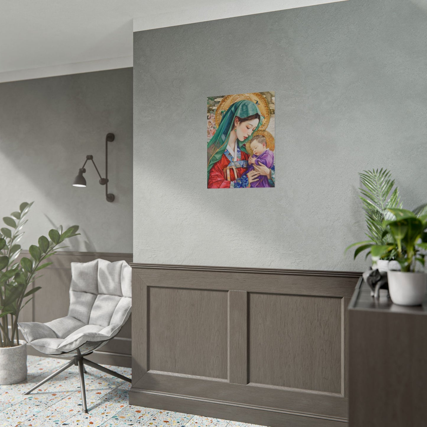 Madonna and Child Poster — Elegant Religious Art Print (Rolled Poster)