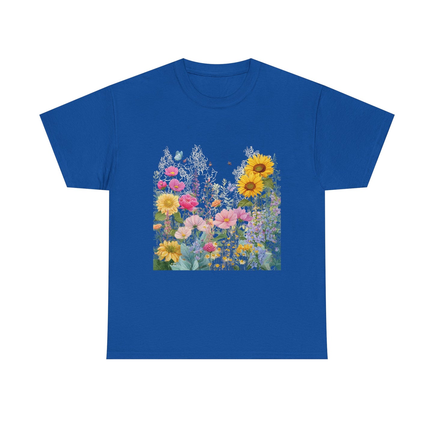 Floral Garden Tee — Sunflower & Wildflower Bouquet Graphic T-Shirt
