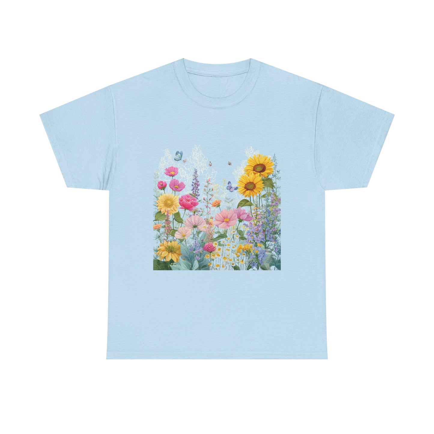 Floral Garden Tee — Sunflower & Wildflower Bouquet Graphic T-Shirt