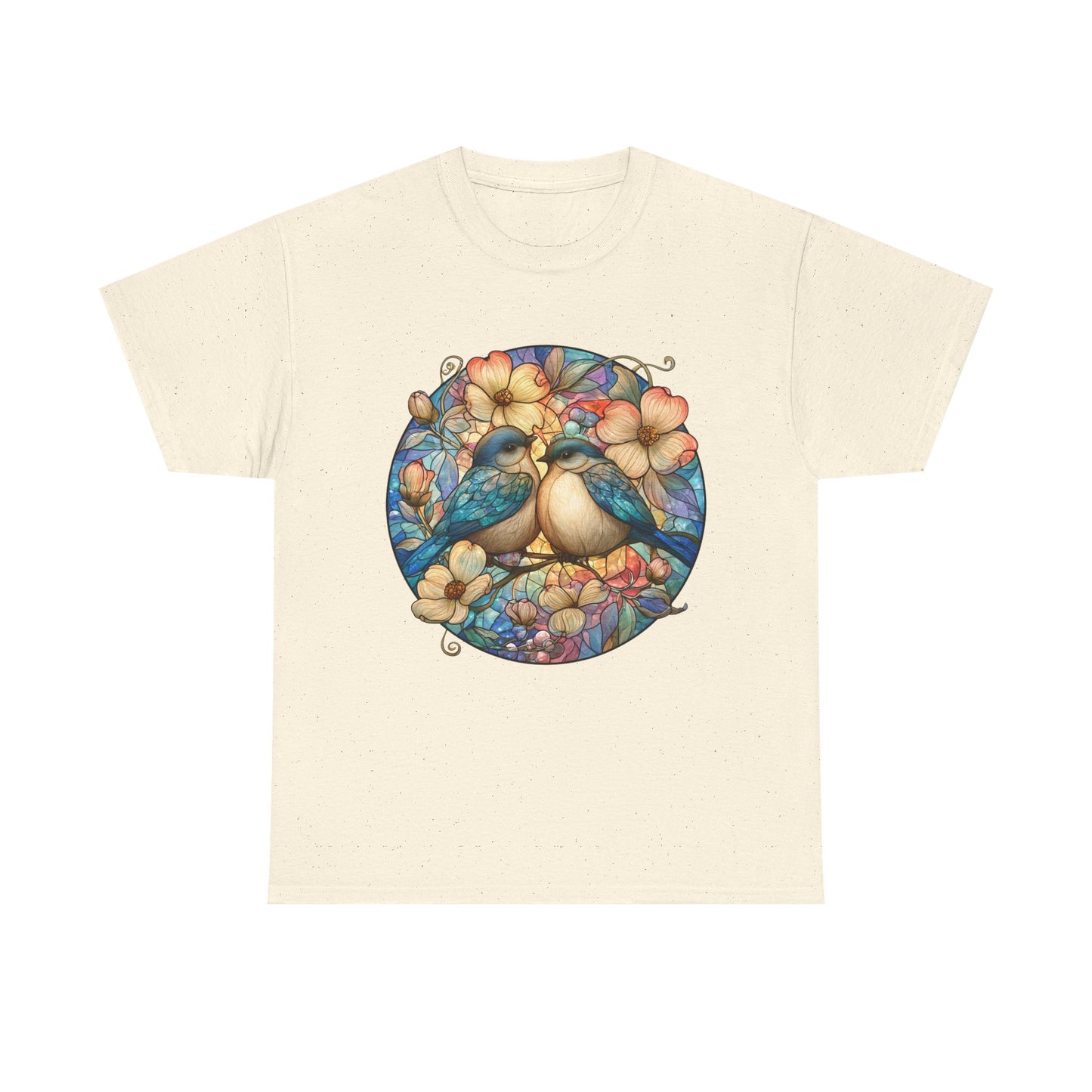 Birds & Blossoms Tee — Watercolor Lovebirds Floral T-Shirt