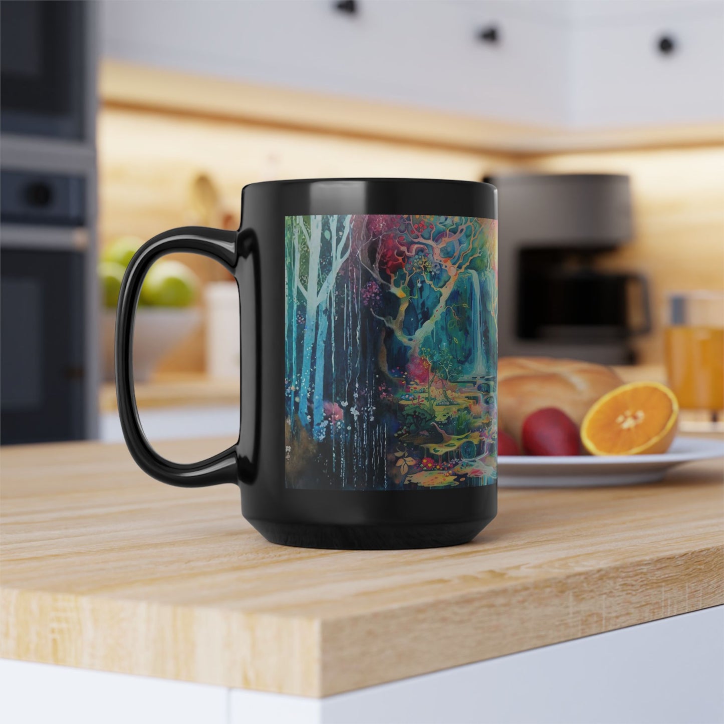 Mystic Forest Deer Mug — Ethereal Woodland Art Coffee Cup
