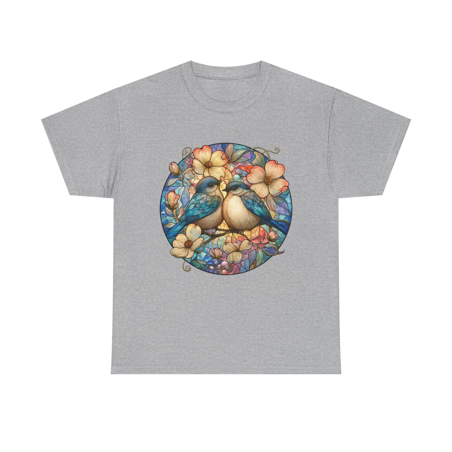 Birds & Blossoms Tee — Watercolor Lovebirds Floral T-Shirt