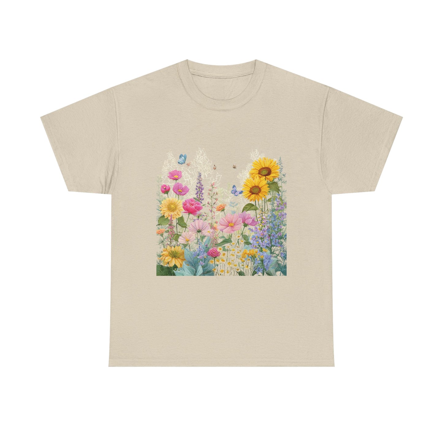 Floral Garden Tee — Sunflower & Wildflower Bouquet Graphic T-Shirt