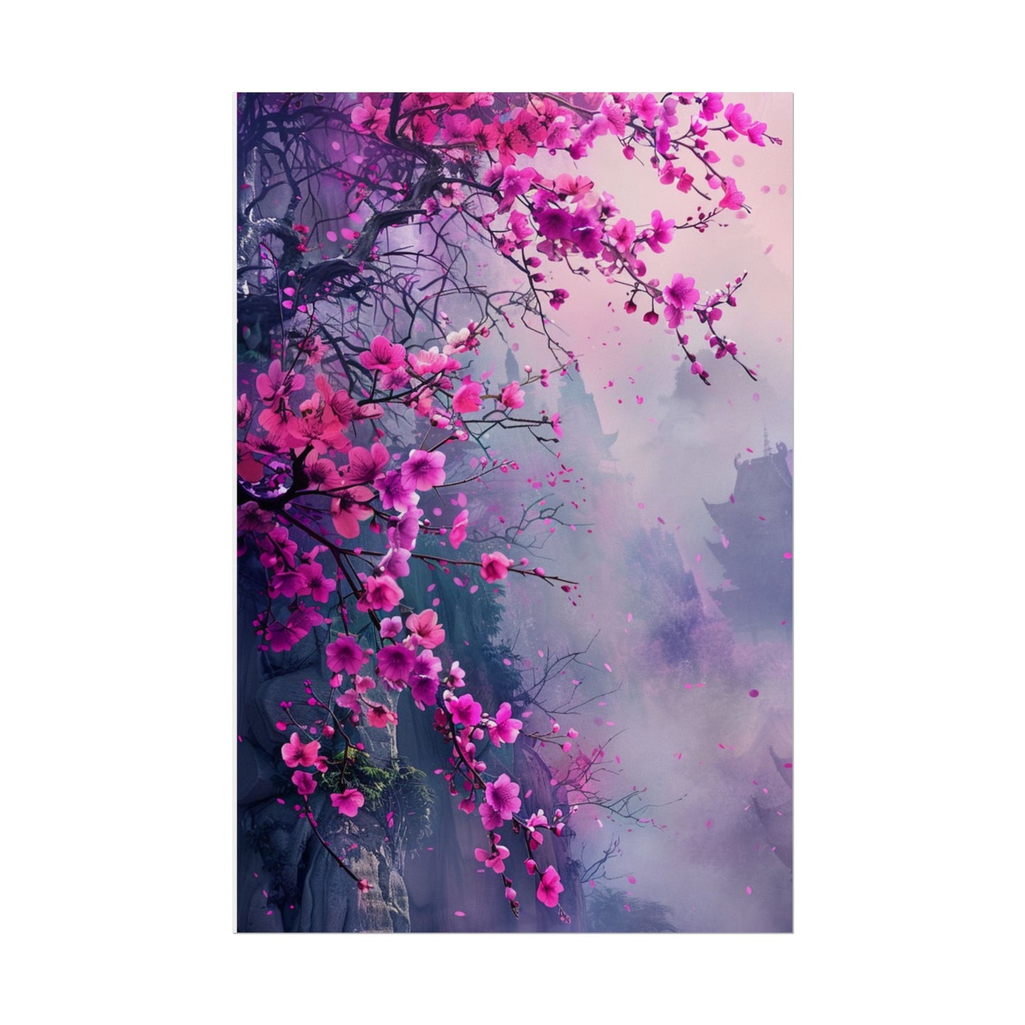 Pink Plum Blossom Wall Art