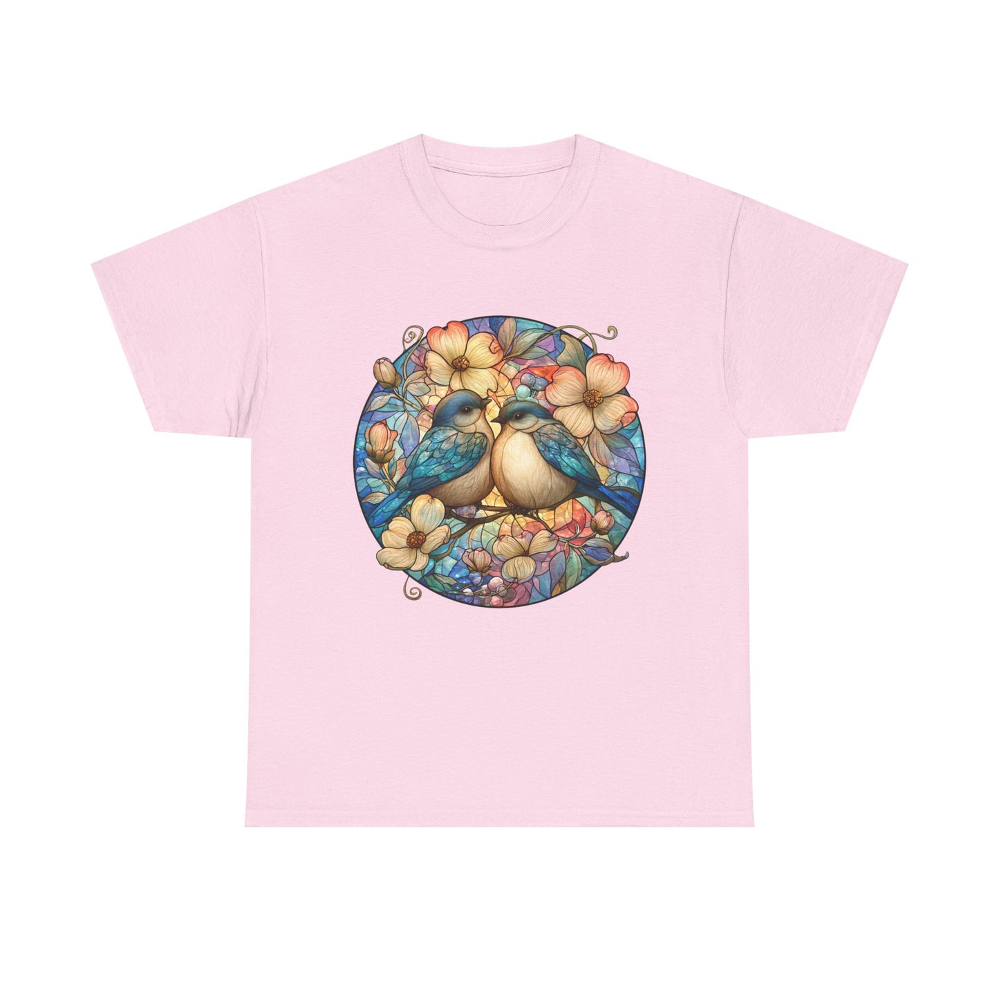 Birds & Blossoms Tee — Watercolor Lovebirds Floral T-Shirt