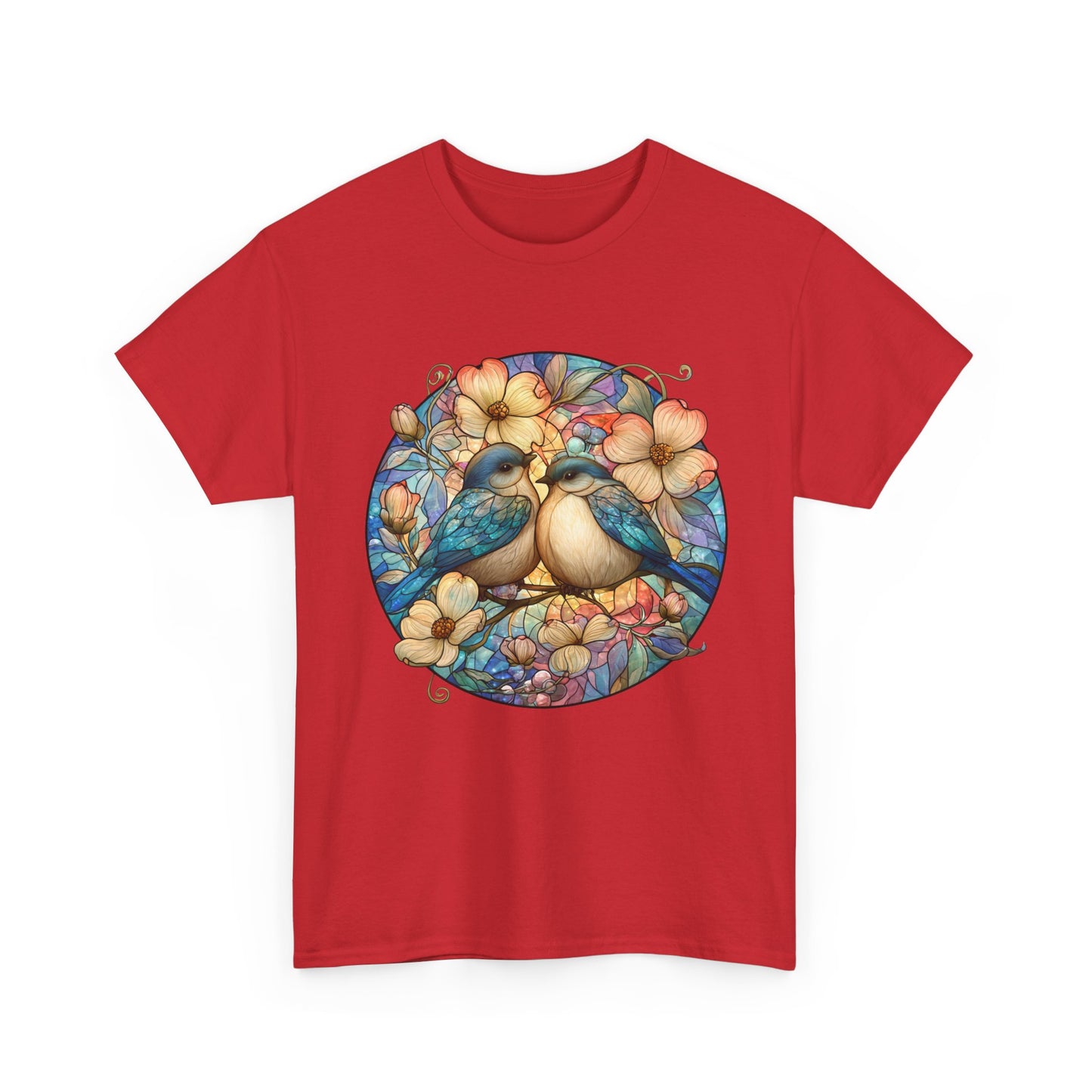 Birds & Blossoms Tee — Watercolor Lovebirds Floral T-Shirt