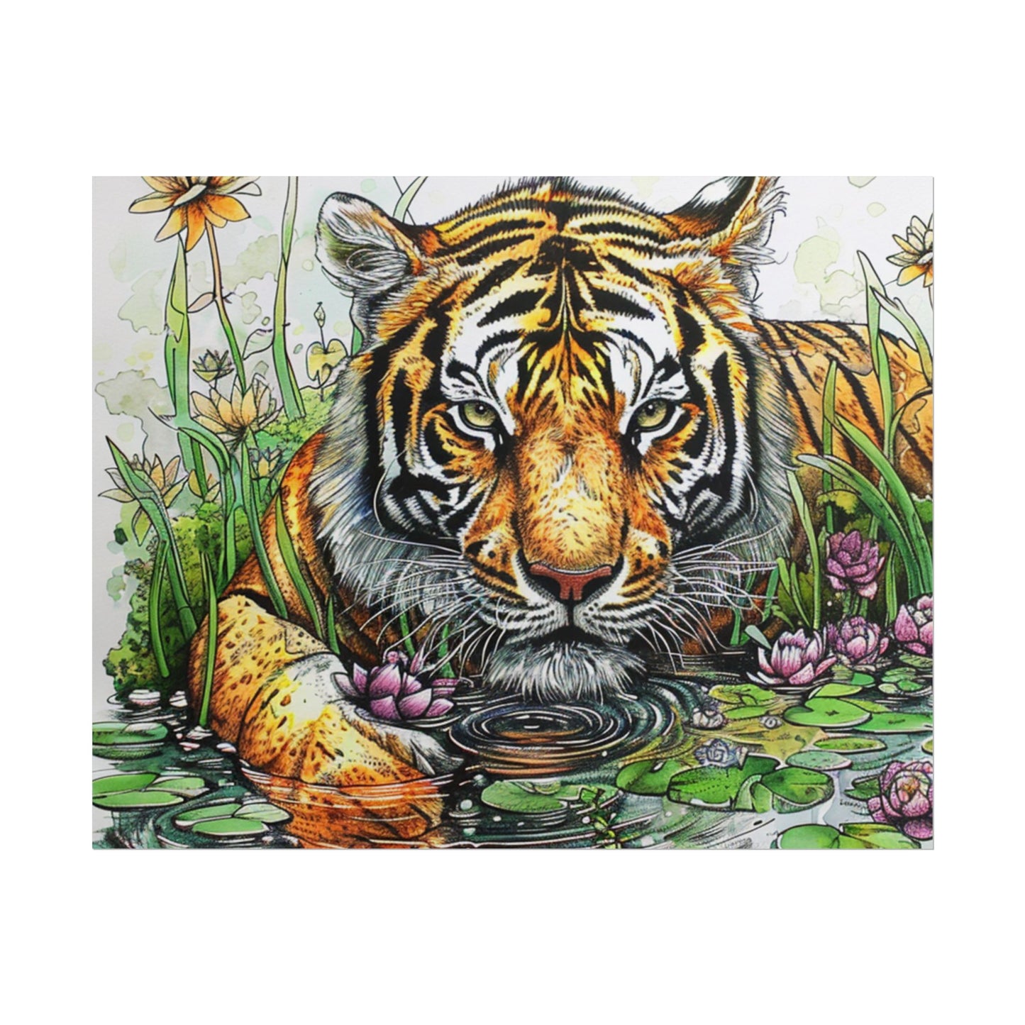 Tiger Illustration Poster — Rolled Art Print