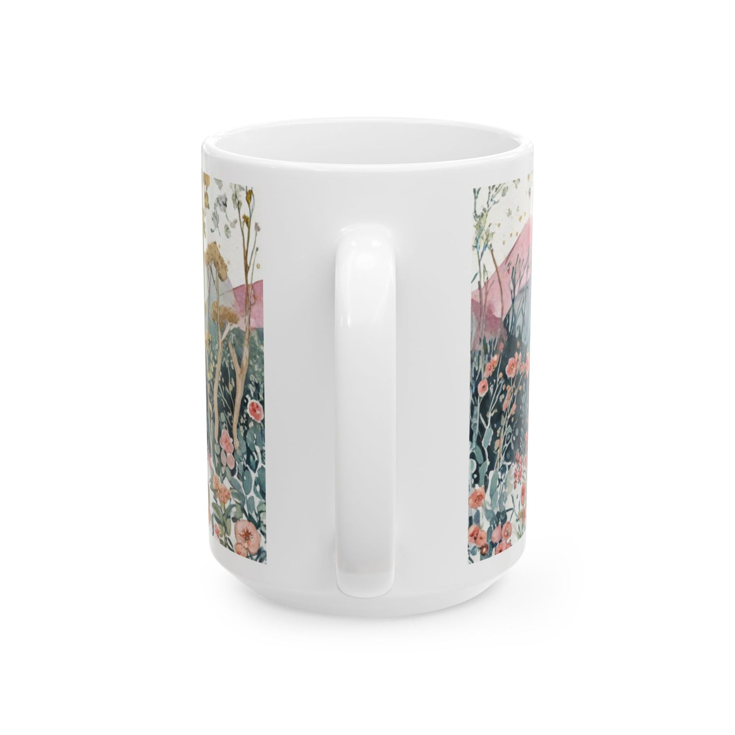 Korean Hanbok Lion Garden Ceramic Mug — Fantasy Floral 11oz/15oz