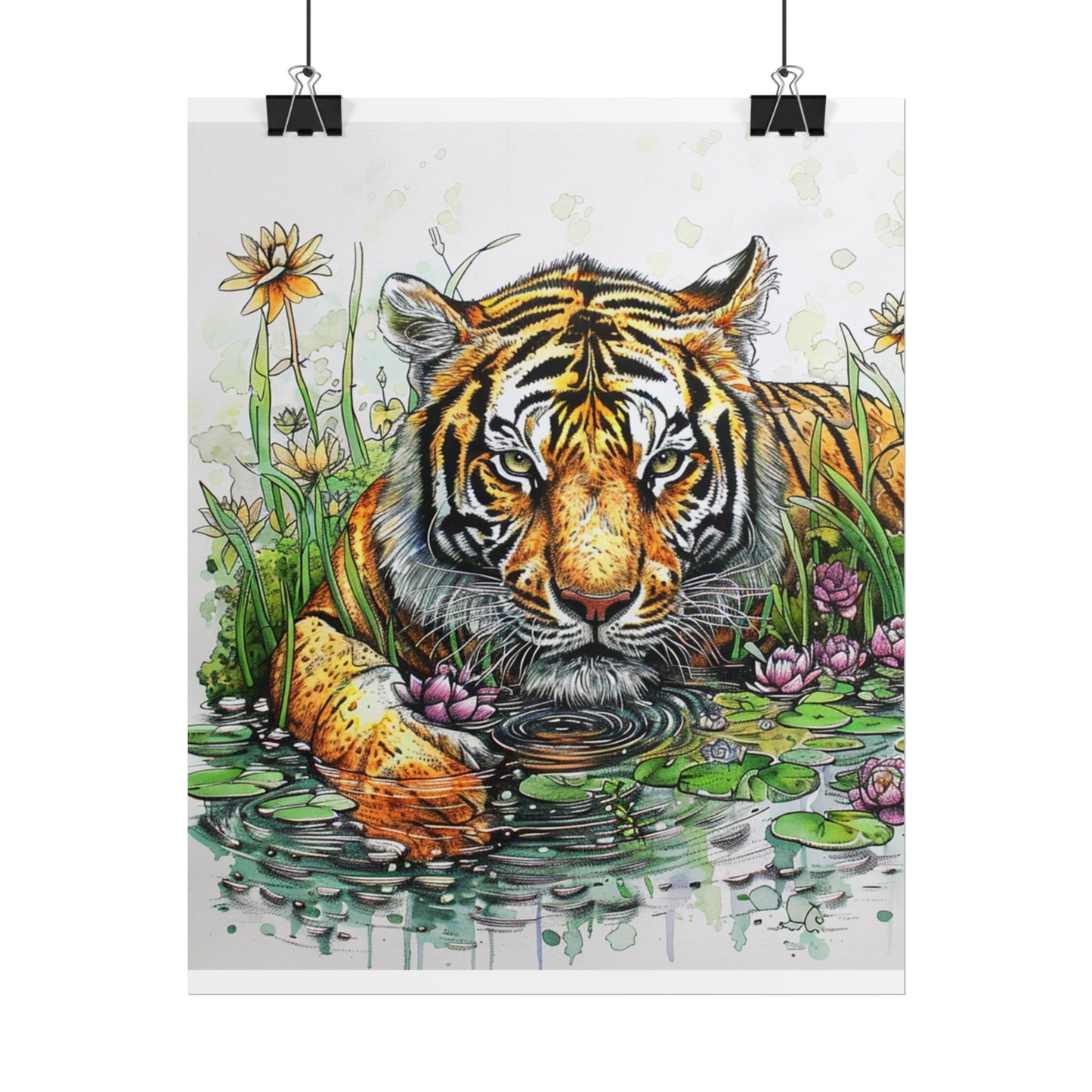 Tiger Illustration Poster — Rolled Art Print