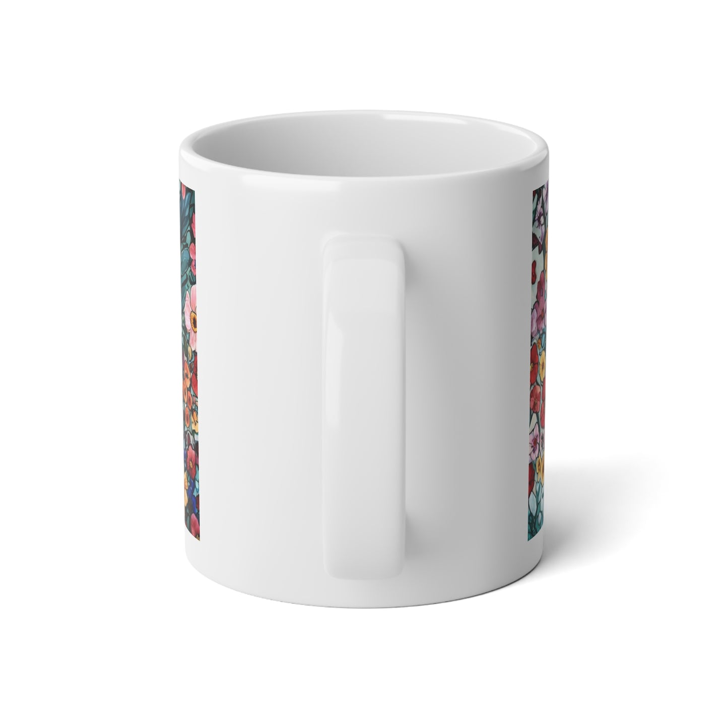 Jaguar Floral Jumbo Mug —  Leopard Portrait Coffee Cup