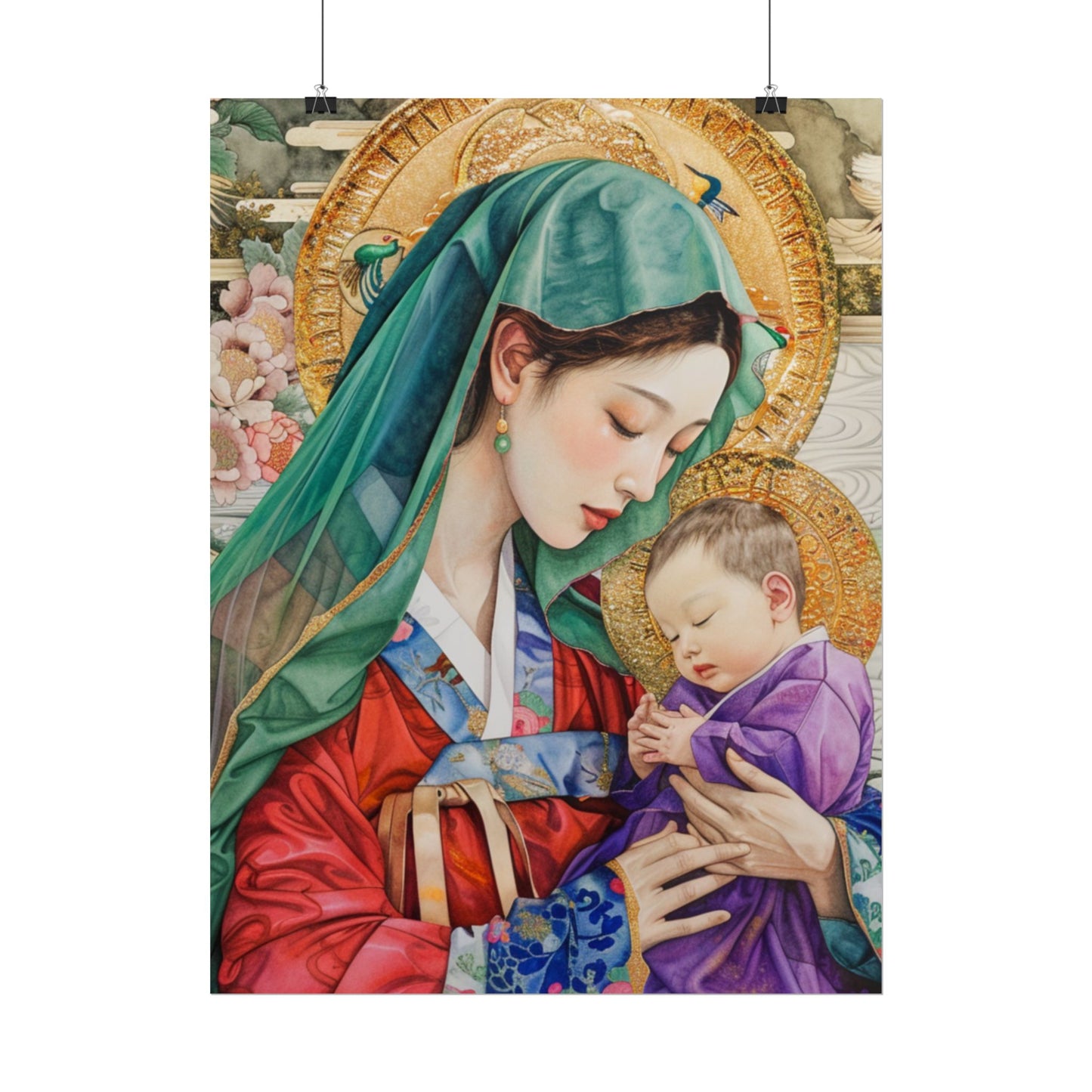 Madonna and Child Poster — Elegant Religious Art Print (Rolled Poster)