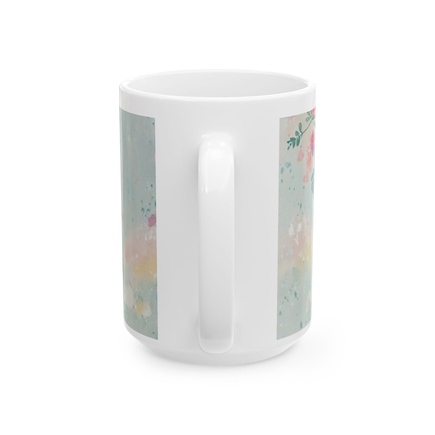 Floral Asian Portrait Ceramic Mug — Elegant Vintage-Inspired Tea Cup (11oz/15oz)