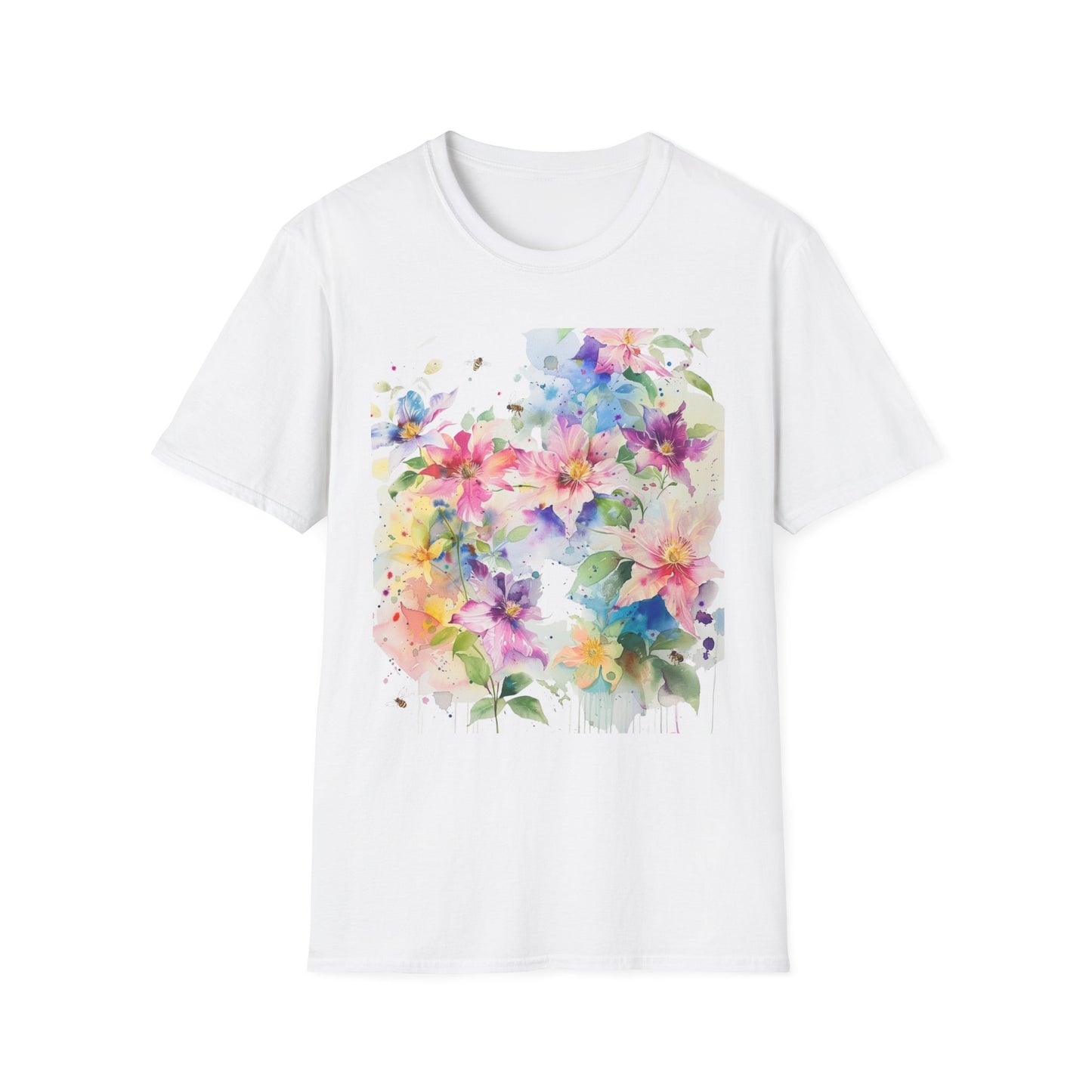 Watercolor Floral T-Shirt — Pastel Bloom Garden Tee