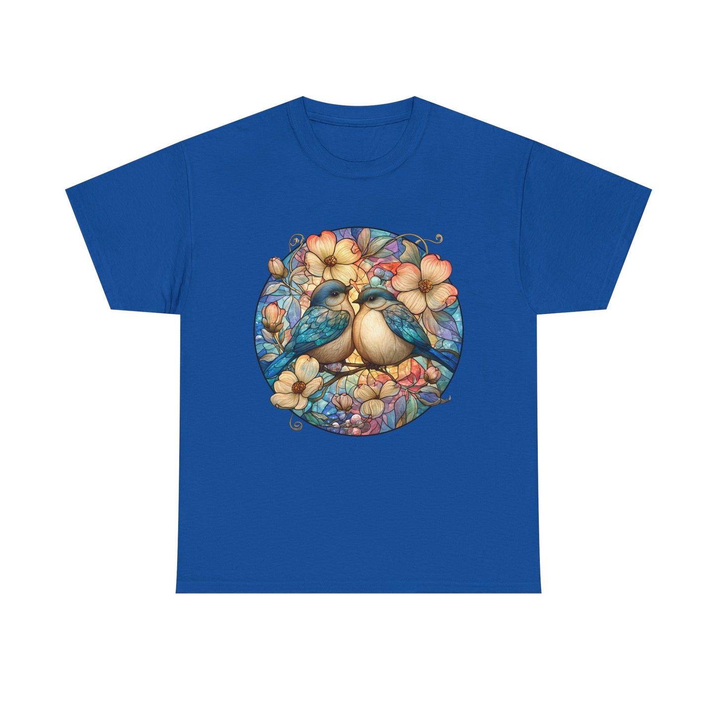 Birds & Blossoms Tee — Watercolor Lovebirds Floral T-Shirt