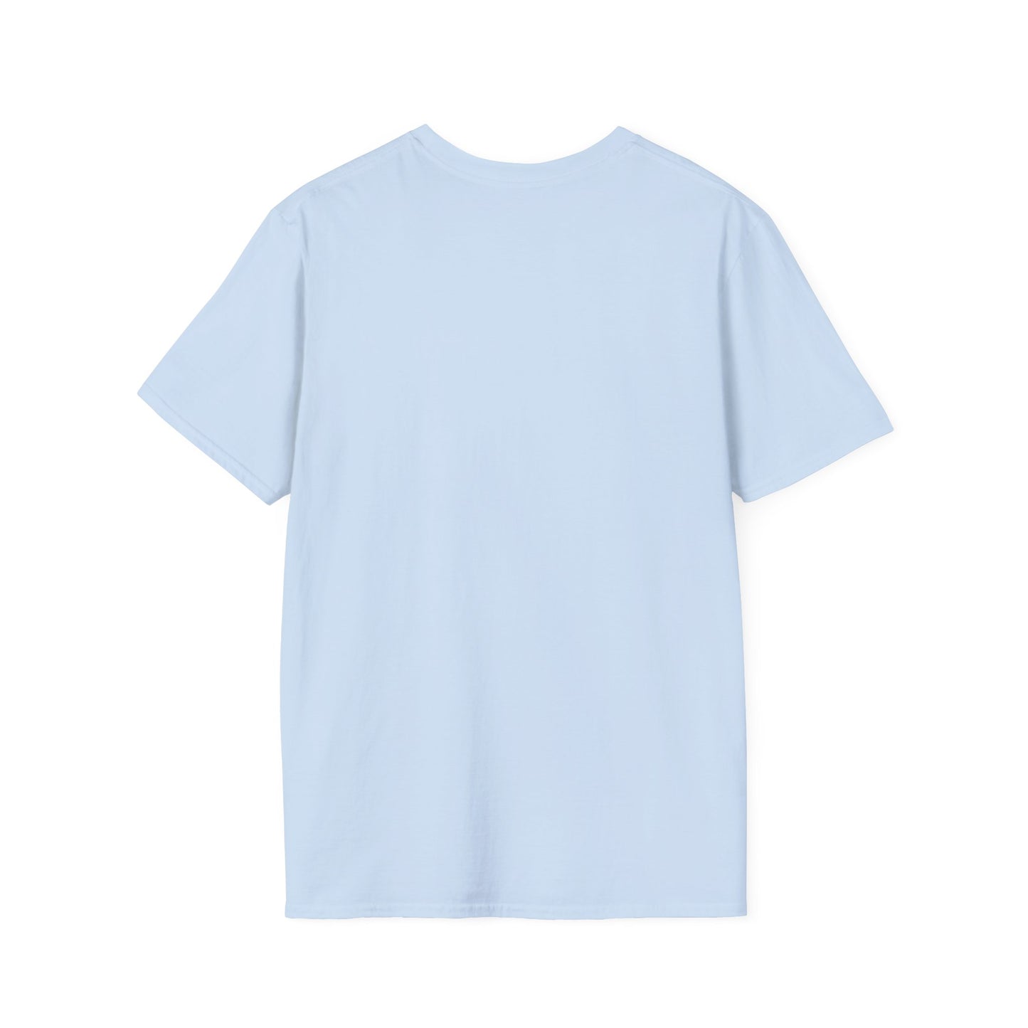 White T‑Shirt with Blue Watercolor Tiger Print — Gentle Jungle Graphic Tee