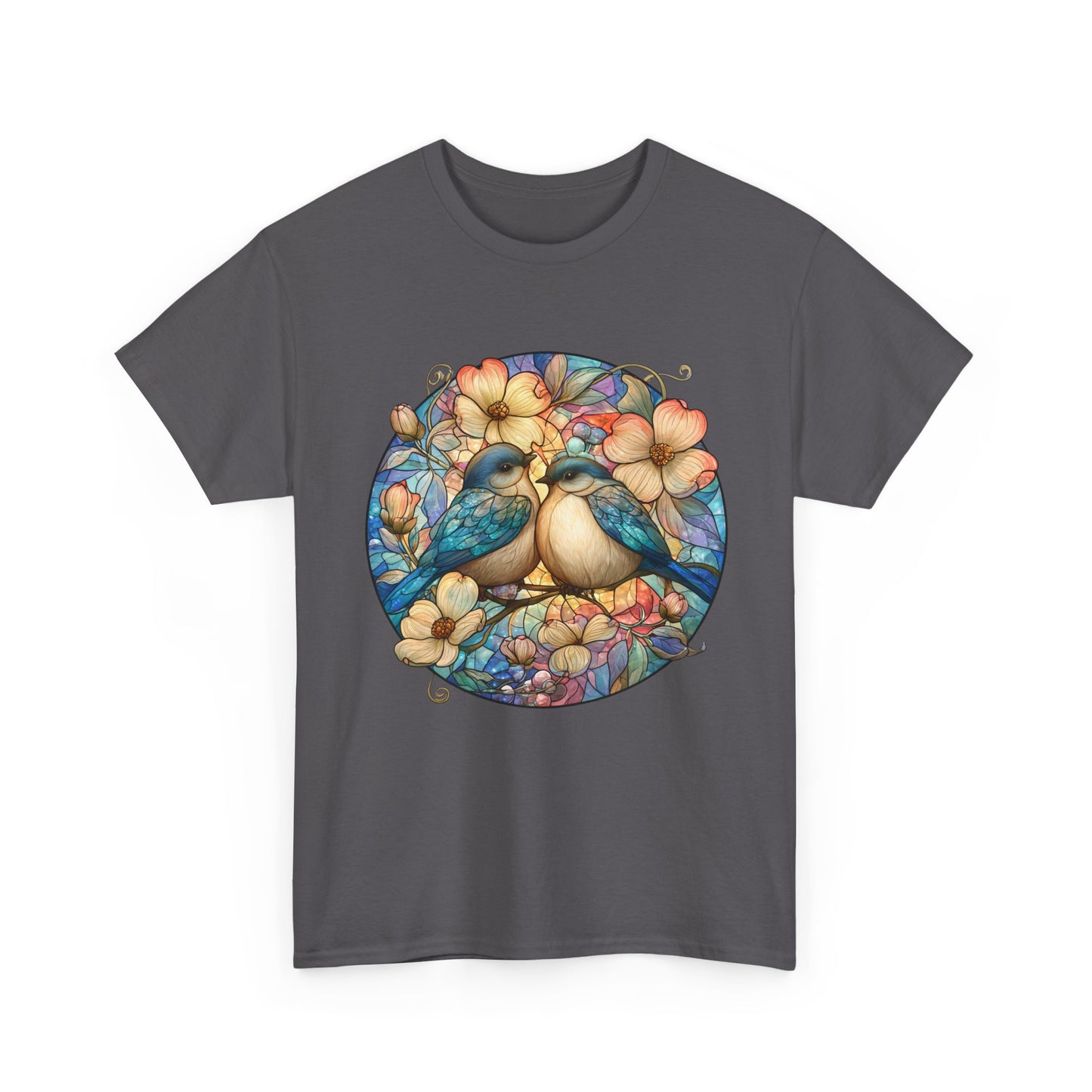 Birds & Blossoms Tee — Watercolor Lovebirds Floral T-Shirt