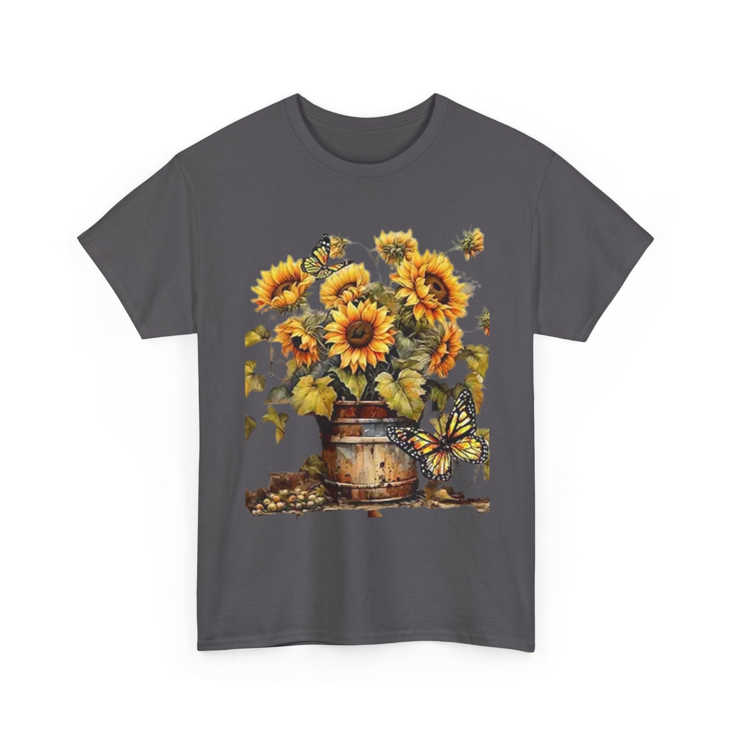 Sunflower Bouquet T-Shirt — Rustic Sunflowers & Butterflies Tee