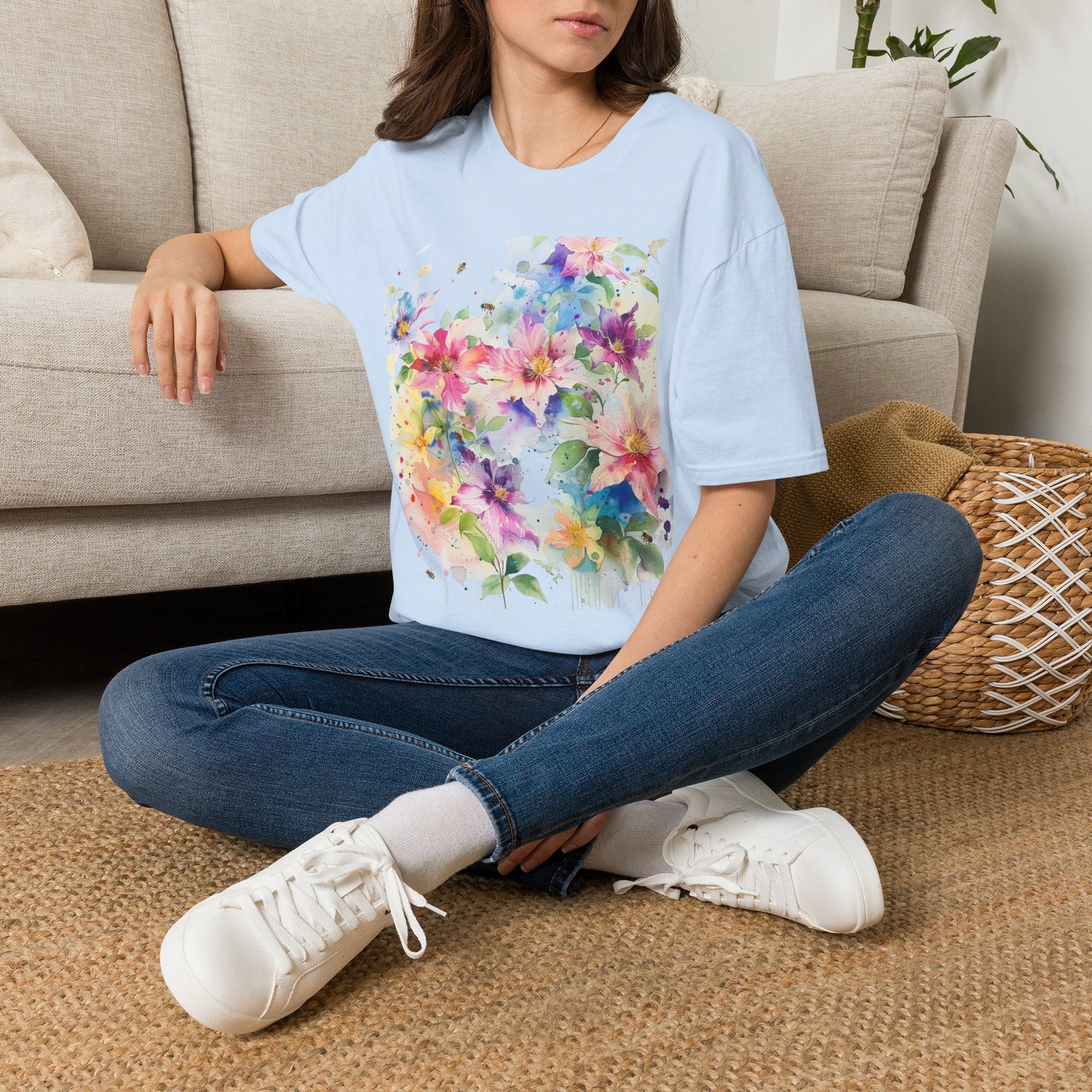 Watercolor Floral T-Shirt — Pastel Bloom Garden Tee