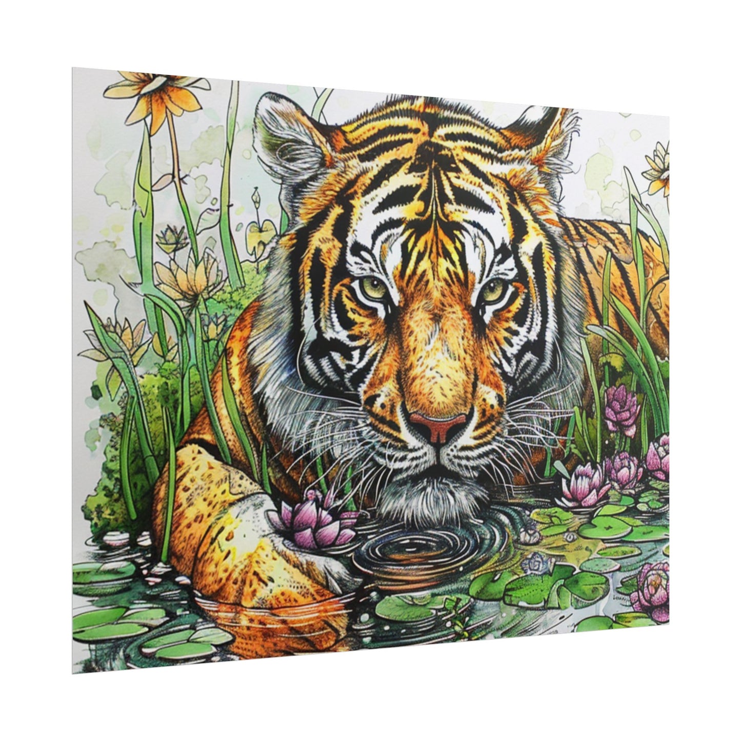 Tiger Illustration Poster — Rolled Art Print