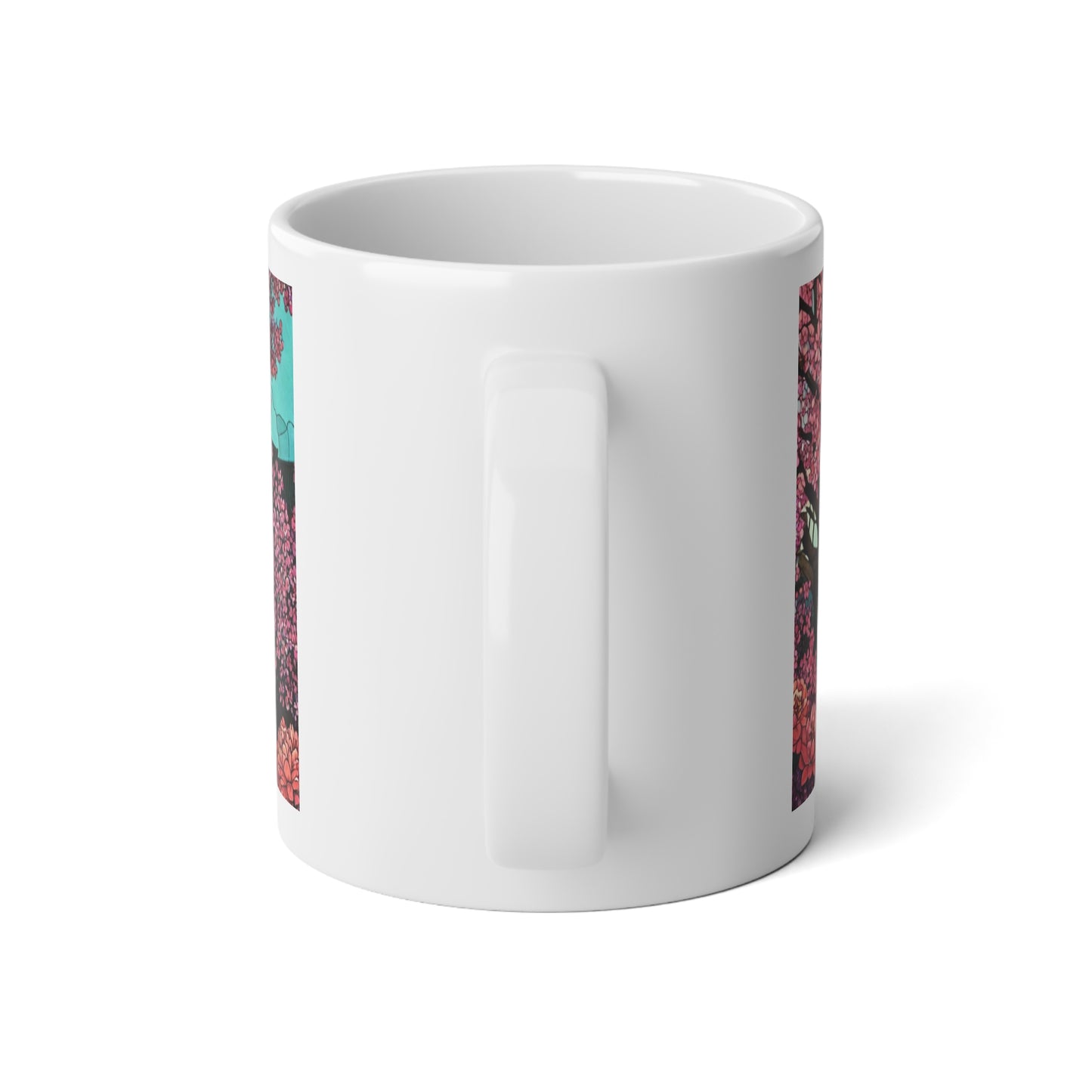 Cherry Blossom Scene 20oz Jumbo Mug — Sakura Temple Scenic Coffee Cup